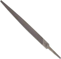 Anglo American - 10" Long, Smooth Cut, Warding American-Pattern File - Double Cut, 0.12" Overall Thickness, Tang - Exact Industrial Supply