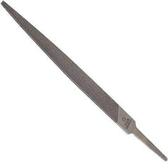 Anglo American - 6" Long, Smooth Cut, Warding American-Pattern File - Double Cut, 0.08" Overall Thickness, Tang - Exact Industrial Supply
