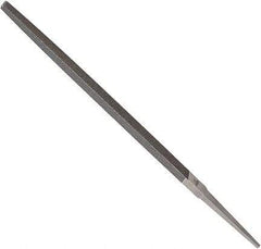 Anglo American - 6" Long, Second Cut, Square American-Pattern File - Double Cut, 0.22" Overall Thickness, Tang - Exact Industrial Supply