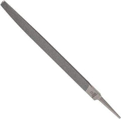 Anglo American - 6" Long, Smooth Cut, Triangle American-Pattern File - Double Cut, 0.39" Overall Thickness, Tang - Exact Industrial Supply