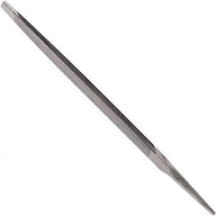 Anglo American - 8" Long, Bastard Cut, Taper American-Pattern File - Single Cut, 0.48" Overall Thickness, Tang - Exact Industrial Supply