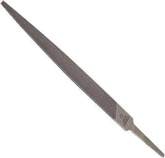 Anglo American - 8" Long, Second Cut, Warding American-Pattern File - Double Cut, 0.1" Overall Thickness, Tang - Exact Industrial Supply