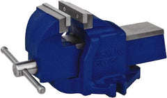 Irwin - 3" Jaw Width, 3-3/4" Opening Capacity, 1-7/8" Throat Depth, Steel Stationary Bench Vise - Bolt Down Base Attachment - Exact Industrial Supply