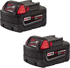 Milwaukee Tool - 18 Volt Lithium-Ion Power Tool Battery - 5 Ahr Capacity, 110 min Charge Time, Series RED LITHIUM - Exact Industrial Supply