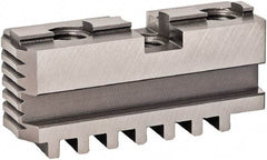 Bison - 24.8" Max Chuck Diam Compatibility, Steel Tongue & Groove Hard Lathe Master Jaws - 0 Steps - Exact Industrial Supply