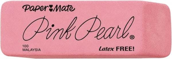 Paper Mate - Rectangle Rubber Eraser - Pink - Exact Industrial Supply