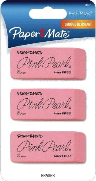 Paper Mate - Rectangle Rubber Eraser - Pink - Exact Industrial Supply
