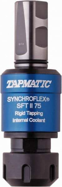 Tapmatic - 1" Straight Shank Diam Rigid Tapping Adapter - 1/4 to 3/4" Tap Capacity, 3.4645" Projection, Through Coolant - Exact Industrial Supply