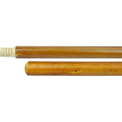 60″ Hardwood Handle, Threaded Wood Tip, 1-1/8″ Diameter - Exact Industrial Supply