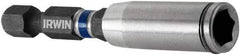 Irwin - 1/4" Drive, Magnetic Holder with C-Ring Screwdriver Bit - 3" OAL - Exact Industrial Supply