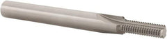Scientific Cutting Tools - 1/4-32 Thread, 1/4" Shank Diam, Bright Coating, Solid Carbide Straight Flute Thread Mill - 3 Flutes, 2-1/2" OAL, 1/4" Min Noml Diameter - Exact Industrial Supply