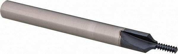 Scientific Cutting Tools - #6-32 Thread, 1/4" Shank Diam, AlTiN+ Coating, Solid Carbide Straight Flute Thread Mill - 3 Flutes, 2-1/2" OAL, #6 Min Noml Diameter - Exact Industrial Supply