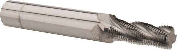 Scientific Cutting Tools - 1/2-24 UNS, 0.4" Cutting Diam, 4 Flute, Solid Carbide Helical Flute Thread Mill - Internal/External Thread, 1.1" LOC, 3-1/2" OAL, 1/2" Shank Diam - Exact Industrial Supply