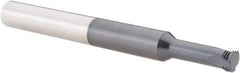 Scientific Cutting Tools - 3/8-32 UNEF, 0.285" Cutting Diam, 3 Flute, Solid Carbide Helical Flute Thread Mill - Internal Thread, 3/4" LOC, 3-1/2" OAL, 3/8" Shank Diam - Exact Industrial Supply