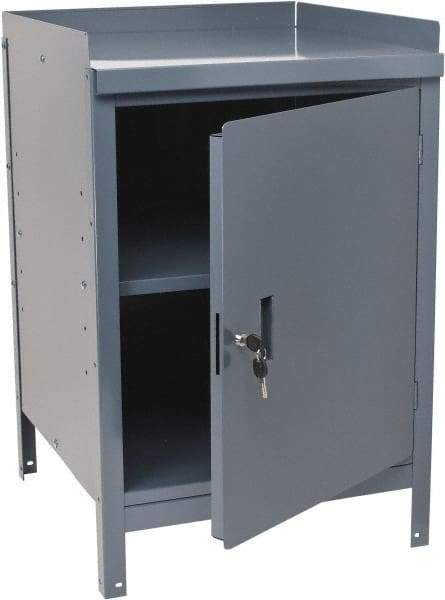 Value Collection - 1 Shelf Combination Storage Cabinet & Work Table - Gray, 24" Wide x 34" High - Exact Industrial Supply
