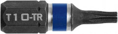 Irwin - 1/4" Drive T10 Torx Screwdriver Bit - 1" OAL, Insert Bit - Exact Industrial Supply