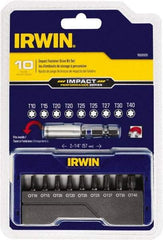 Irwin - 10 Piece, Screwdriver Insert Bit Set - T10 to T40 Torx - Exact Industrial Supply