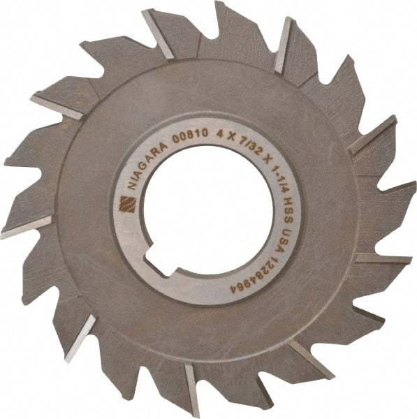 Keo - 4" Diam x 7/32" Width of Cut, 18 Teeth, High Speed Steel Side Milling Cutter - Staggered Teeth, Uncoated - Exact Industrial Supply