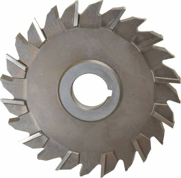 Keo - 5" Diam x 3/8" Width of Cut, 24 Teeth, High Speed Steel Side Milling Cutter - Staggered Teeth, Uncoated - Exact Industrial Supply