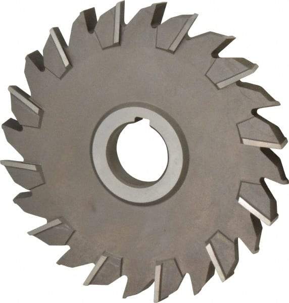 Keo - 6" Diam x 1/2" Width of Cut, 24 Teeth, High Speed Steel Side Milling Cutter - Staggered Teeth, Uncoated - Exact Industrial Supply