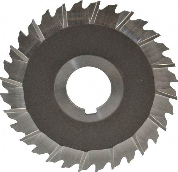 Keo - 4" Blade Diam x 3/32" Blade Thickness, 1" Hole, 32 Teeth, High Speed Steel Side Chip Saw - Staggered Tooth, Arbor Connection, Right Hand Cut, Uncoated - Exact Industrial Supply