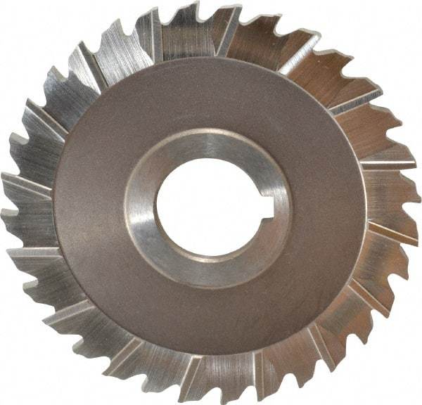 Keo - 4" Blade Diam x 5/32" Blade Thickness, 1" Hole, 32 Teeth, High Speed Steel Side Chip Saw - Staggered Tooth, Arbor Connection, Right Hand Cut, Uncoated - Exact Industrial Supply