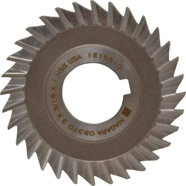 Keo - 3" Blade Diam x 3/16" Blade Thickness, 1" Hole, 32 Teeth, High Speed Steel Side Chip Saw - Straight Tooth, Arbor Connection, Right Hand Cut, Uncoated, with Keyway - Exact Industrial Supply