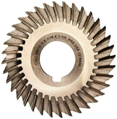 Keo - 4" Blade Diam x 1/16" Blade Thickness, 1-1/4" Hole, 36 Teeth, High Speed Steel Side Chip Saw - Straight Tooth, Arbor Connection, Right Hand Cut, Uncoated, with Keyway - Exact Industrial Supply