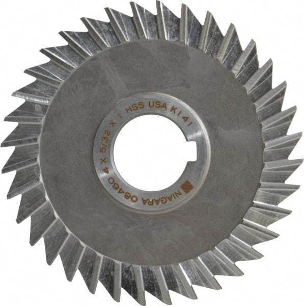 Keo - 4" Blade Diam x 5/32" Blade Thickness, 1" Hole, 36 Teeth, High Speed Steel Side Chip Saw - Straight Tooth, Arbor Connection, Right Hand Cut, Uncoated, with Keyway - Exact Industrial Supply