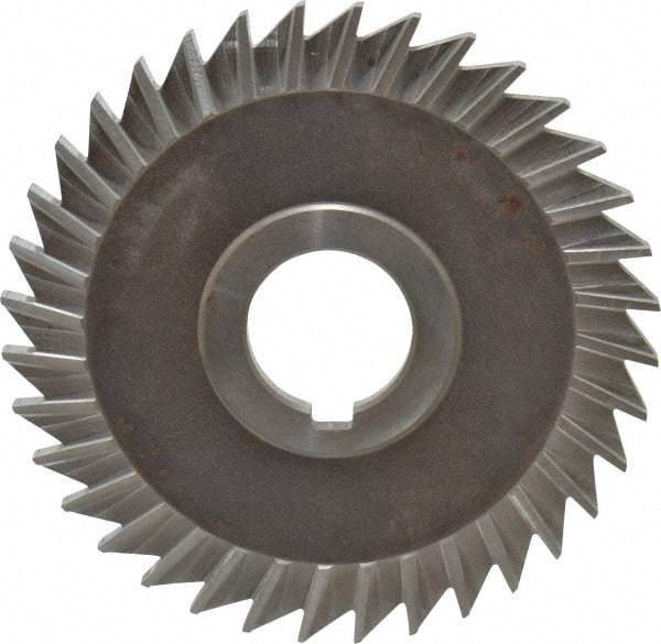 Keo - 4" Blade Diam x 3/16" Blade Thickness, 1" Hole, 36 Teeth, High Speed Steel Side Chip Saw - Straight Tooth, Arbor Connection, Right Hand Cut, Uncoated, with Keyway - Exact Industrial Supply