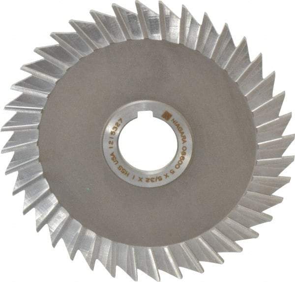 Keo - 5" Blade Diam x 5/32" Blade Thickness, 1" Hole, 40 Teeth, High Speed Steel Side Chip Saw - Straight Tooth, Arbor Connection, Right Hand Cut, Uncoated, with Keyway - Exact Industrial Supply