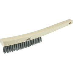 Plater's Brush, Steel Fill, 3 × 19 Rows, Curved Handle - Exact Industrial Supply