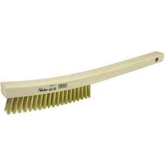 Plater's Brush, Brass Fill, 3 × 19 Rows, Curved Handle - Exact Industrial Supply
