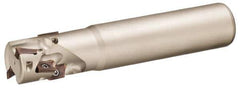 Sumitomo - 1-1/4" Cut Diam, 1-1/4" Shank Diam, 4-1/2" OAL, Indexable Square Shoulder End Mill - AXMT12, AXET12 Inserts, Cylindrical Shank, 90° Lead Angle, Series WaveMill - Exact Industrial Supply