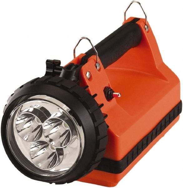 Streamlight - White LED Bulb, 540 Lumens, Spotlight/Lantern Flashlight - Orange Plastic Body, 6V Batteries Included - Exact Industrial Supply