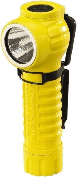 Streamlight - White LED Bulb, 170 Lumens, Right Angle Flashlight - Yellow Plastic Body, 2 CR123A Lithium Batteries Included - Exact Industrial Supply