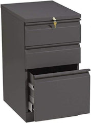 Hon - 15" Wide x 28" High x 19-7/8" Deep, 3 Drawer Pedestal - Steel, Charcoal - Exact Industrial Supply