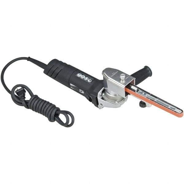 Dynabrade - 1/4 to 3/4 x 18 to 24 Inch, 11,000 RPM Electric Belt Sander - 120 Volts, 6 Amps, 2,356 FPM Speed - Exact Industrial Supply