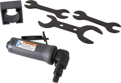 Ingersoll-Rand - 1/4" Collet, Angle Handle, Angle Air Die Grinder - 12,000 RPM, Dual Capable Exhaust, 19 CFM, 0.4 hp - Exact Industrial Supply