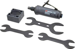 Ingersoll-Rand - 1/4" Collet, Straight Handle, Angle Air Die Grinder - 25,000 RPM, Dual Capable Exhaust, 20 CFM, 0.4 hp, 1/4 NPT - Exact Industrial Supply