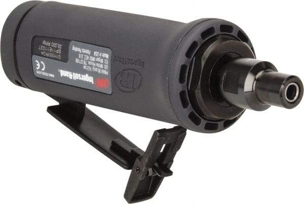 Ingersoll-Rand - 1/4" Collet, Straight Handle, Angle Air Die Grinder - 35,000 RPM, Dual Capable Exhaust, 25 CFM, 0.4 hp, 1/4 NPT - Exact Industrial Supply