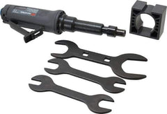 Ingersoll-Rand - 1/4" Collet, Straight Handle, Angle Air Die Grinder - 25,000 RPM, Dual Capable Exhaust, 25 CFM, 0.4 hp, 1/4 NPT - Exact Industrial Supply