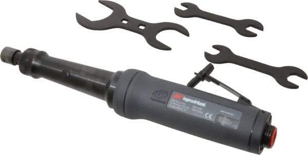 Ingersoll-Rand - 1/4" Collet, Straight Handle, Angle Air Die Grinder - 18,000 RPM, Rear Exhaust, 55 CFM, 1.35 hp, 3/8 NPT - Exact Industrial Supply