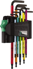 Wera - 9 Piece T8 to T30 Color Coded Torx Key Set - Exact Industrial Supply