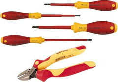 Wiha - 5 Piece Phillips Screwdriver, Slotted & Cutters Hand Tool Set - Comes in Vinyl Pouch - Exact Industrial Supply