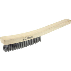 Plater's Brush, Stainless Steel Fill, 4 × 19 Rows, Curved Handle - Exact Industrial Supply