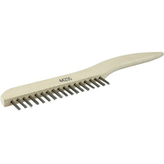 Hand Wire Scratch Brush, .012 Stainless Fill, Shoe Handle, 1 × 17 Rows - Exact Industrial Supply