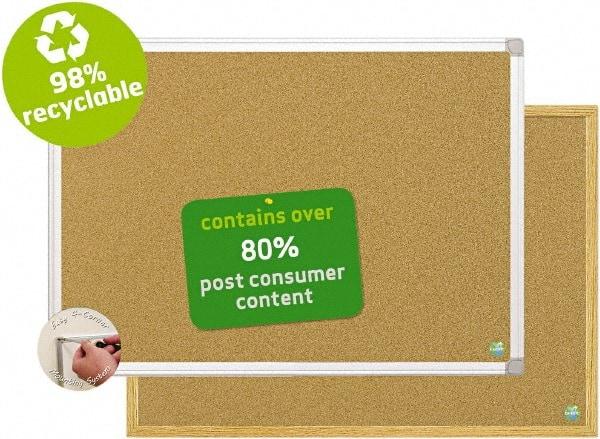 MasterVision - 24" Wide x 18" High Open Cork Bulletin Board - Natural (Color) - Exact Industrial Supply