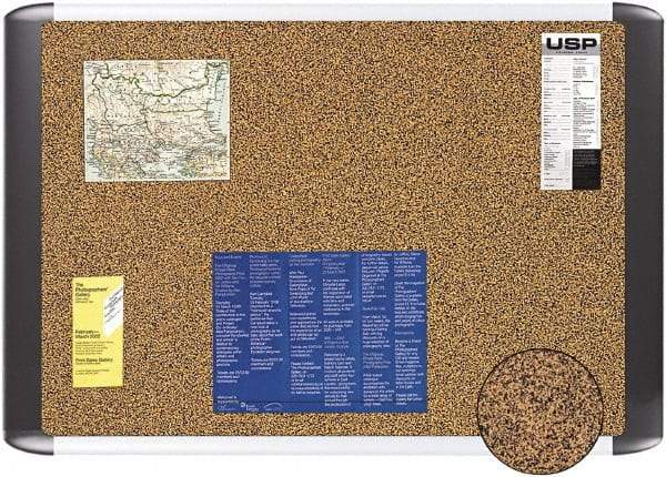 MasterVision - 48" Wide x 36" High Open Cork Bulletin Board - Tan - Exact Industrial Supply