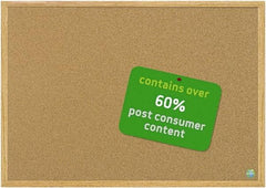 MasterVision - 48" Wide x 36" High Open Cork Bulletin Board - Natural (Color) - Exact Industrial Supply